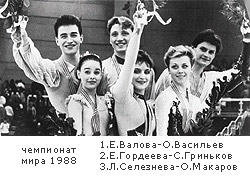 Е.Гордеева и С.Гриньков - серебряные призеры чемпионата мира 1988